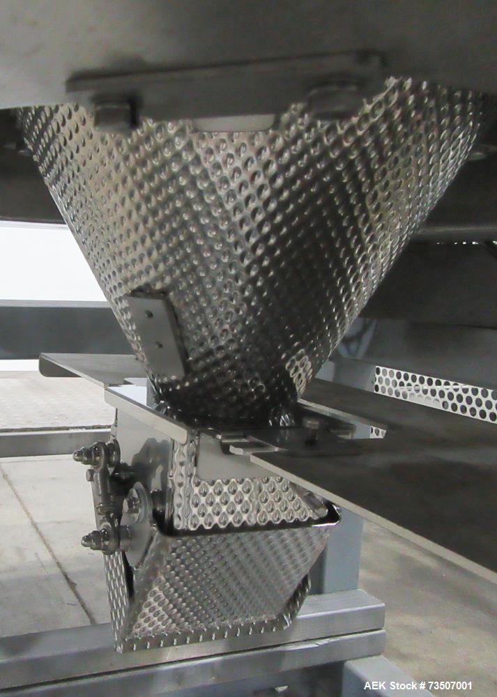Matrix Packaging Morpheus MVC-300 Continuous Motion Washdown Bagger with Yamato 14-Head Dimpled Bucket Scale, Infeed & Turntable