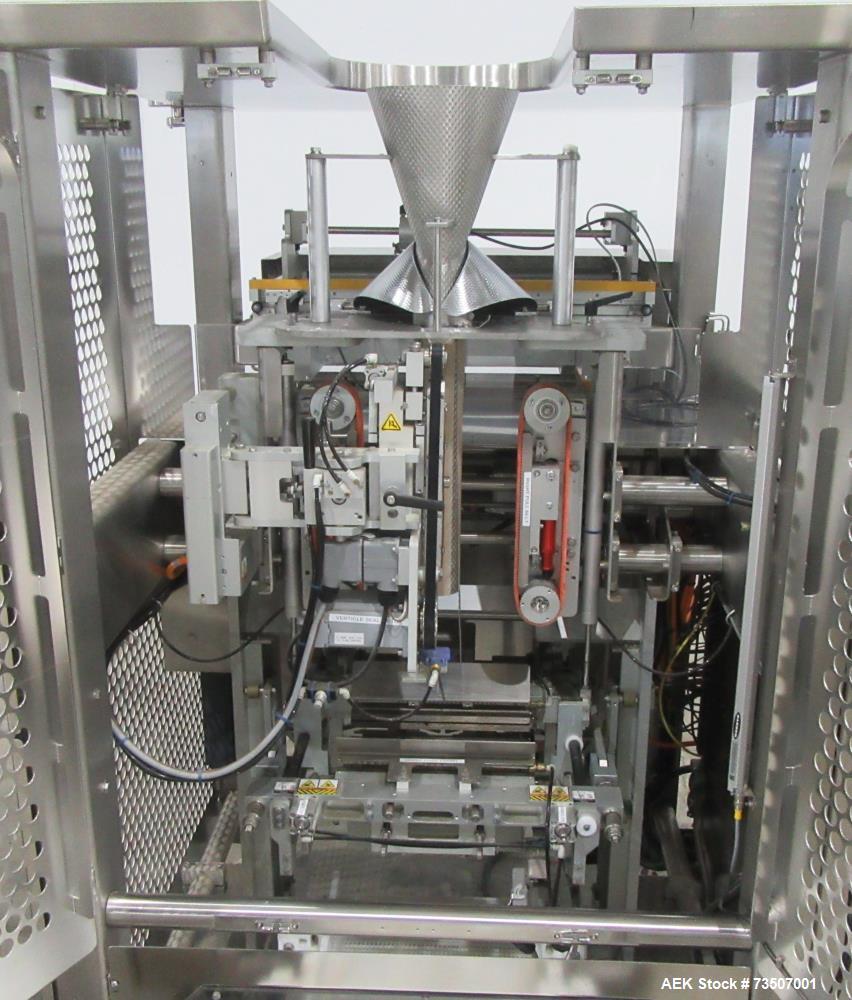 Matrix Packaging Morpheus MVC-300 Continuous Motion Washdown Bagger with Yamato 14-Head Dimpled Bucket Scale, Infeed & Turntable