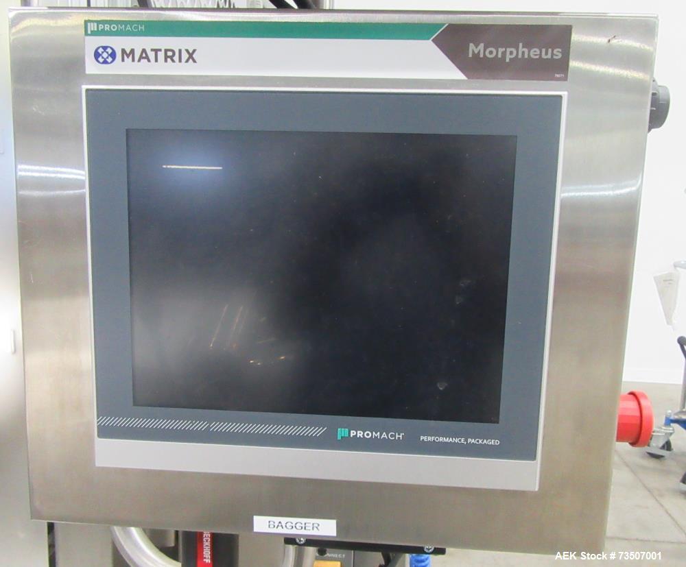 Matrix Packaging Morpheus MVC-300 Continuous Motion Washdown Bagger with Yamato 14-Head Dimpled Bucket Scale, Infeed & Turntable