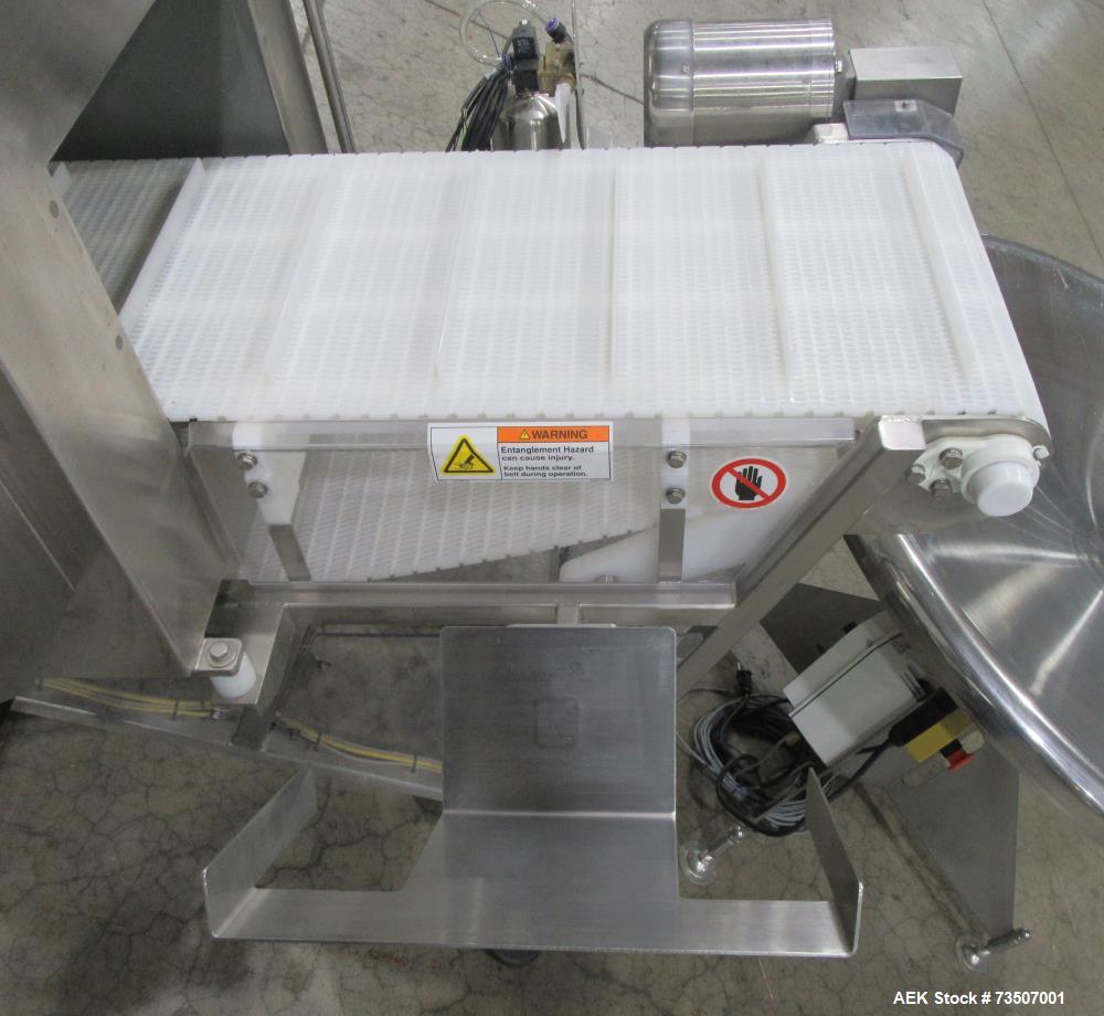 Matrix Packaging Morpheus MVC-300 Continuous Motion Washdown Bagger with Yamato 14-Head Dimpled Bucket Scale, Infeed & Turntable