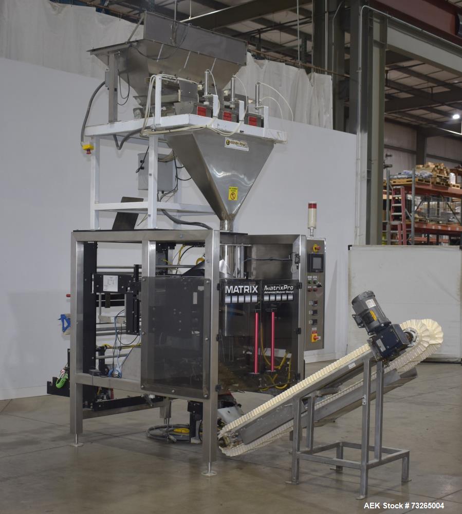 Buy a used Matrix Pro Series 20135R vertical form fill seal machine. High-speed packaging for dry goods. Includes scale. Contact us today!