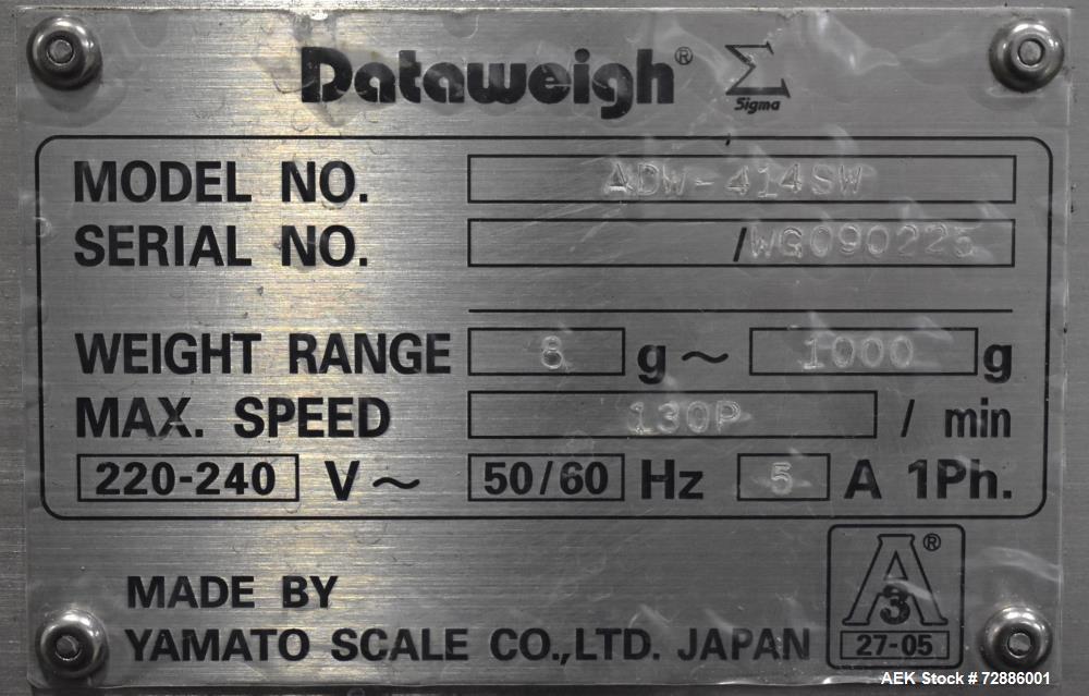 Gebraucht - Rovema Modell VPI-260 vertikale Form-Füll-Versiegelungsmaschine mit Yamato-Skala. Geeignet für Geschwindigkeiten...