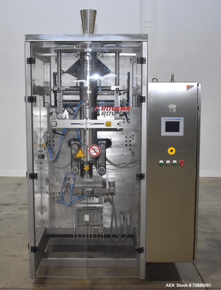 Used- Rovema Model VPI-260 Vertical Form Fill Seal Machine with Yamato Scale. Capable of speeds up to 120 PPM.  Bag Size Ran...