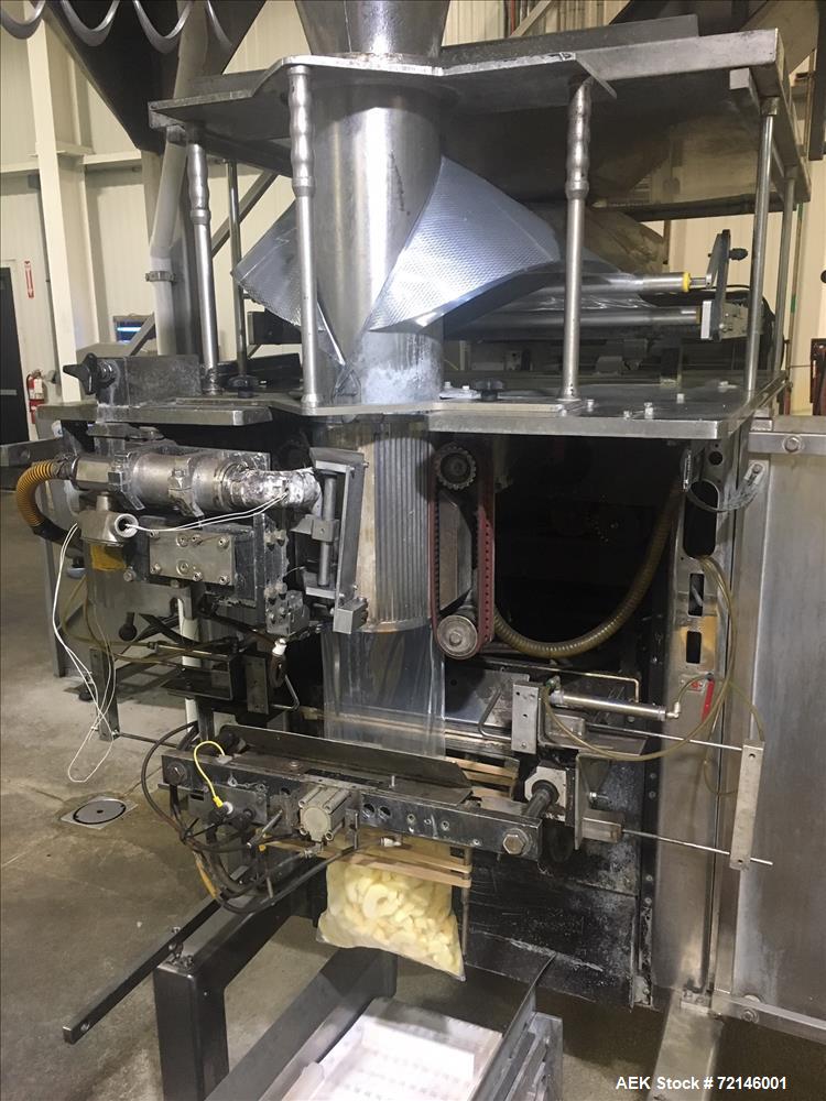 Used-Hayssen Sandiacre Novus 350 Vertical Form Fill Seal with Ishida Scale. Continuous motion bagger capable of speeds up to...