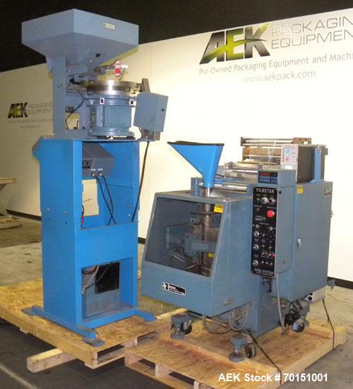 Used Sigma Systems Filmstar Series Vertical Form Fill and Seal Packaging Machine, Model V. Capable of speeds up to 120 bags per minute. Polyethylene material,web width 5 to 15. Bag sizes from 2 wide ...