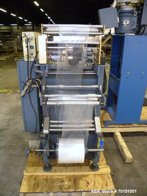Used Sigma Systems Filmstar Series Vertical Form Fill and Seal Packaging Machine, Model V. Capable of speeds up to 120 bags per minute. Polyethylene material,web width 5 to 15. Bag sizes from 2 wide ...