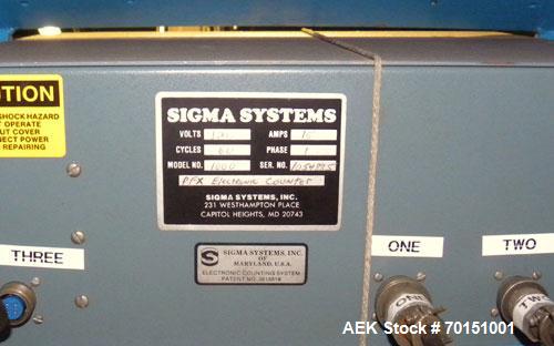 Used Sigma Systems Filmstar Series Vertical Form Fill and Seal Packaging Machine, Model V. Capable of speeds up to 120 bags per minute. Polyethylene material,web width 5 to 15. Bag sizes from 2 wide ...