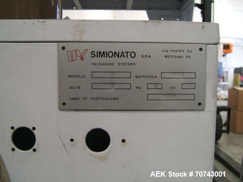 Used-Simionato Packaging Line comprisin of one multihead weigher,  one platform, one VFFS machine.  Including one forming tu...