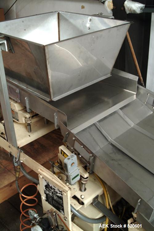 USED: Triangle vertical form-fill-seal machine, model TW72C/A6-12F2. Single tube with 6 vibratory scales.
