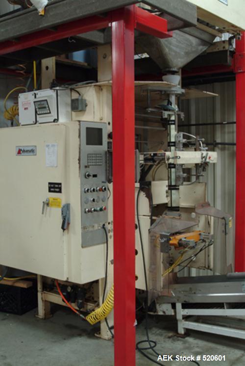 USED: Triangle vertical form-fill-seal machine, model TW72C/A6-12F2. Single tube with 6 vibratory scales.