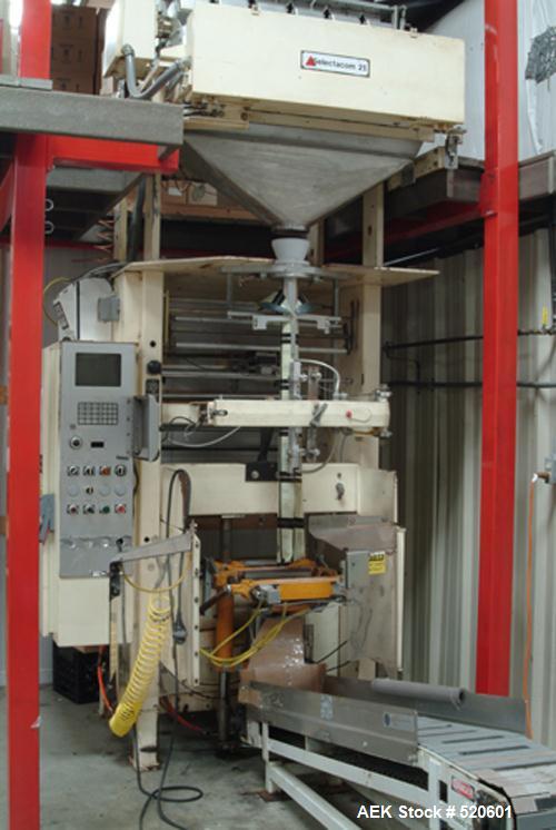 USED: Triangle vertical form-fill-seal machine, model TW72C/A6-12F2. Single tube with 6 vibratory scales.