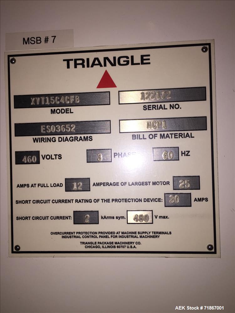 Used Triangle Model XYT15C4CFB Quad Seal Low Ceiling Height Form Fill Seal