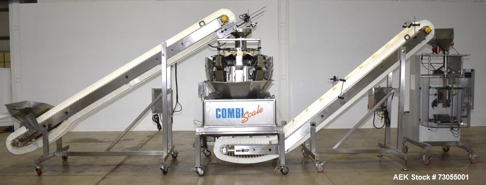 Used- WeighPack Systems Model Vertek 1150 Vertical Form and Fill Machine with 10 Head RadPAk Moderl RW10-C Combination Scale...