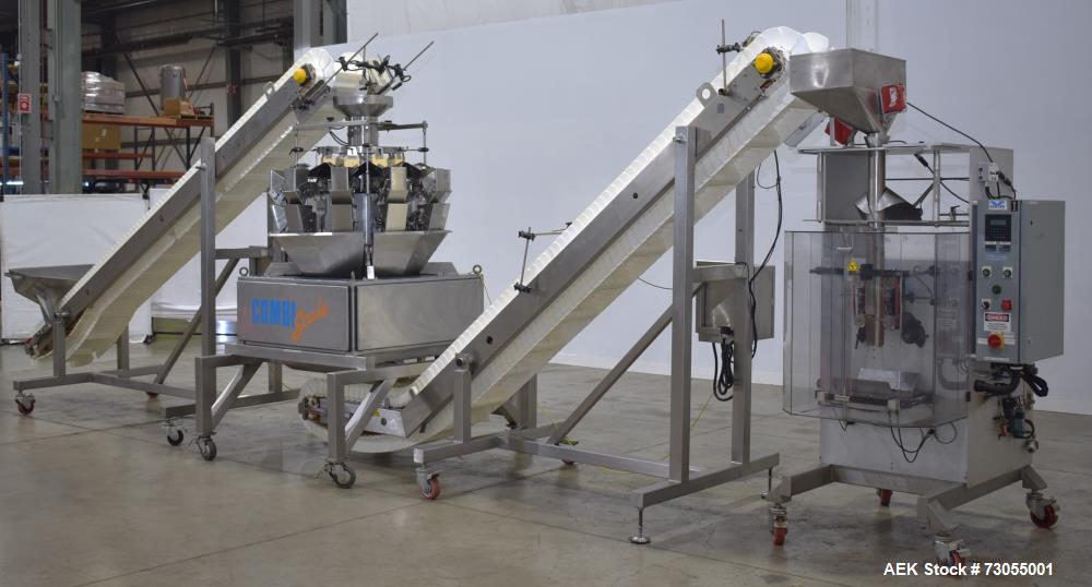 Used- WeighPack Systems Model Vertek 1150 Vertical Form and Fill Machine with 10 Head RadPAk Moderl RW10-C Combination Scale...