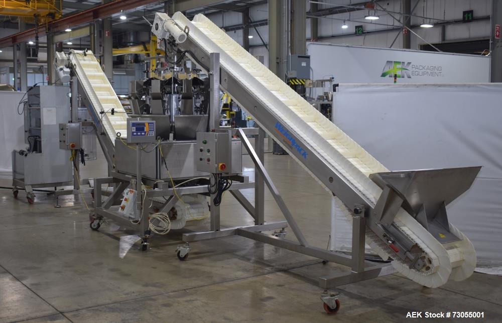 Used- WeighPack Systems Model Vertek 1150 Vertical Form and Fill Machine with 10 Head RadPAk Moderl RW10-C Combination Scale...