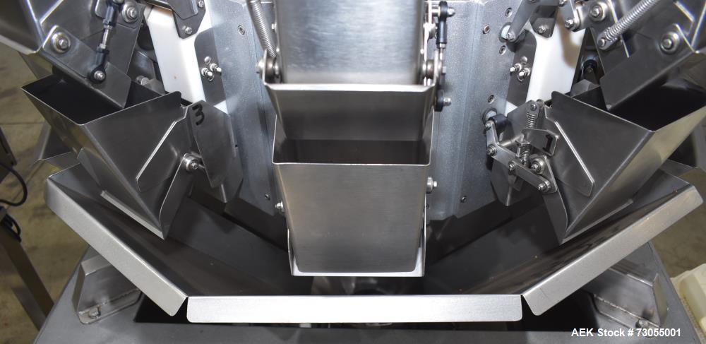 Used- WeighPack Systems Model Vertek 1150 Vertical Form and Fill Machine with 10 Head RadPAk Moderl RW10-C Combination Scale...