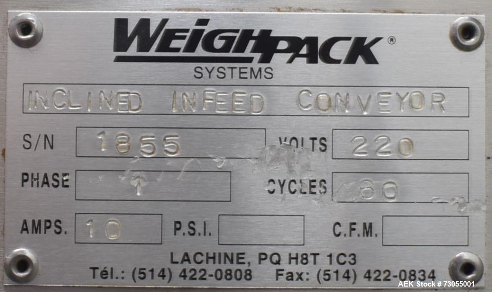 Used- WeighPack Systems Model Vertek 1150 Vertical Form and Fill Machine with 10 Head RadPAk Moderl RW10-C Combination Scale...