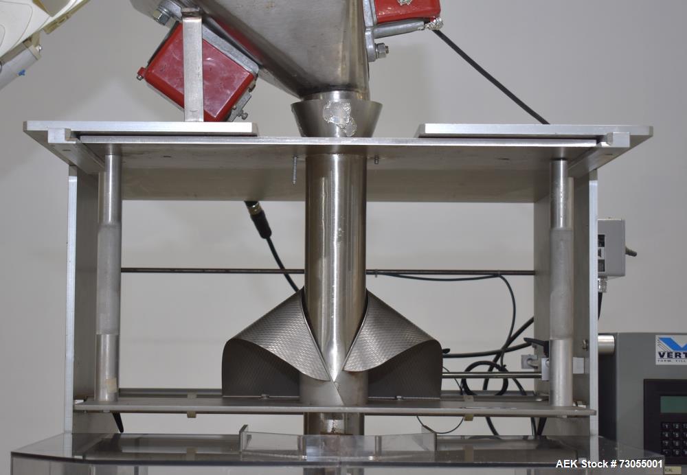 Used- WeighPack Systems Model Vertek 1150 Vertical Form and Fill Machine with 10 Head RadPAk Moderl RW10-C Combination Scale...