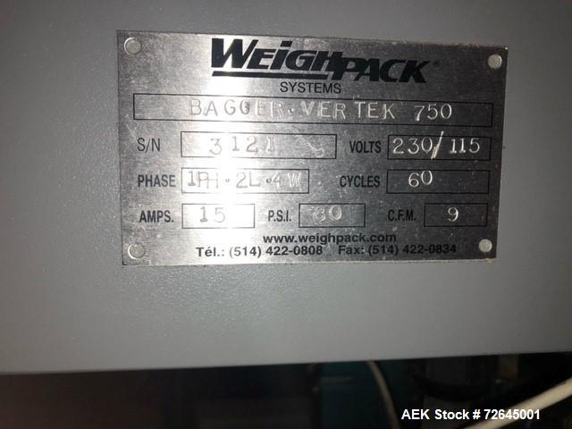 Used Weighpack Systems Form & Fill Vertical Scale Net Weigh Filler
