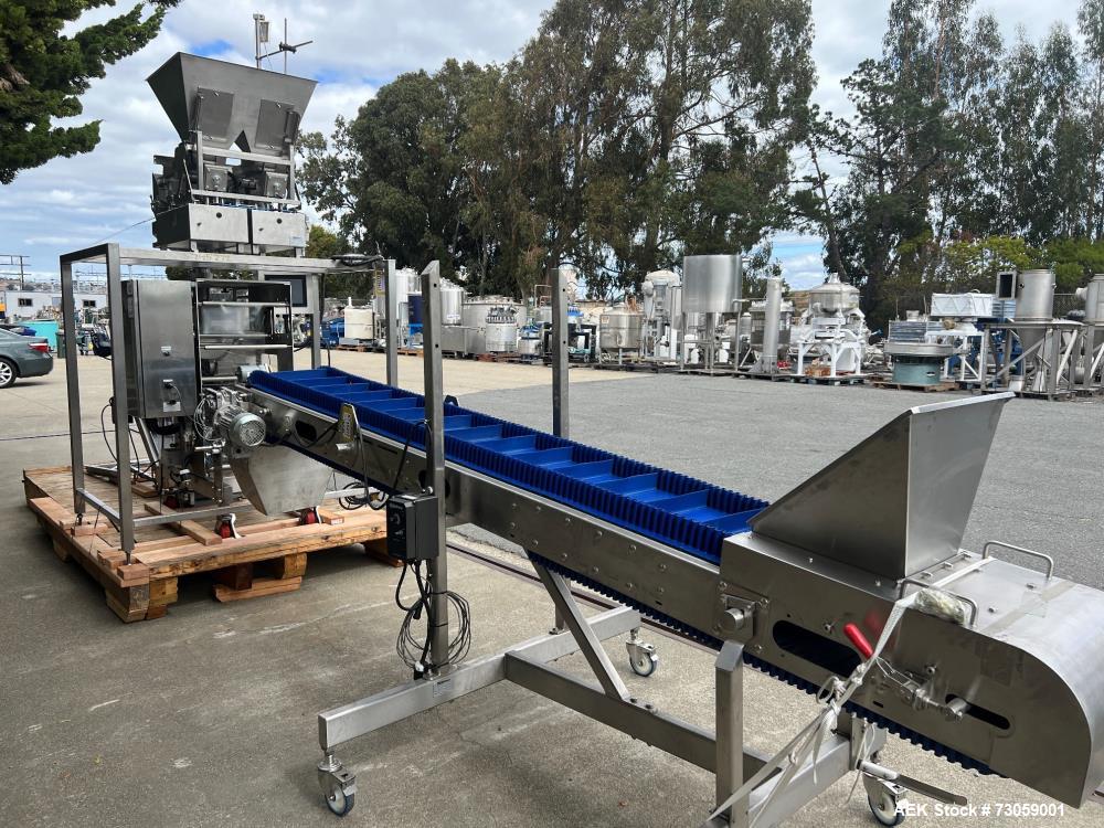Used- Weighpack Systems Model Vertek 800 Vertical Form Fill Seal Bagger with Primo Combi XV5-2l-3P Linear Scale and Elevator...