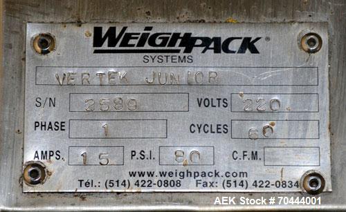 Used Weighpack Vertek Jr. Vertical Form Fill Seal Machine