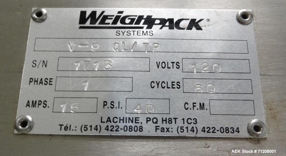 Used Weighpack Model Vertek 1150 Form, Fill & Seal Packaging Machine