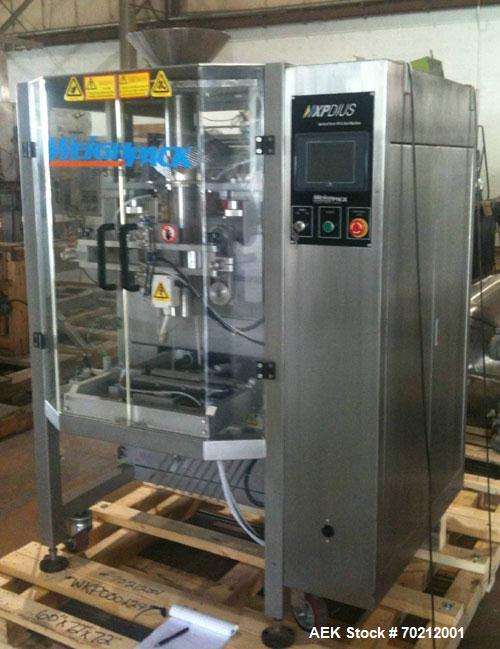 Used Weighpack Systems XPDIUS XP1200 Vertical Form Fill and Seal Machine. All Stainless Steel construction. Intermittent motion system is capable of speeds up to 90 bags per minute. Bag size range: w...