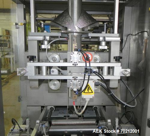 Used Weighpack Systems XPDIUS XP1200 Vertical Form Fill and Seal Machine. All Stainless Steel construction. Intermittent motion system is capable of speeds up to 90 bags per minute. Bag size range: w...