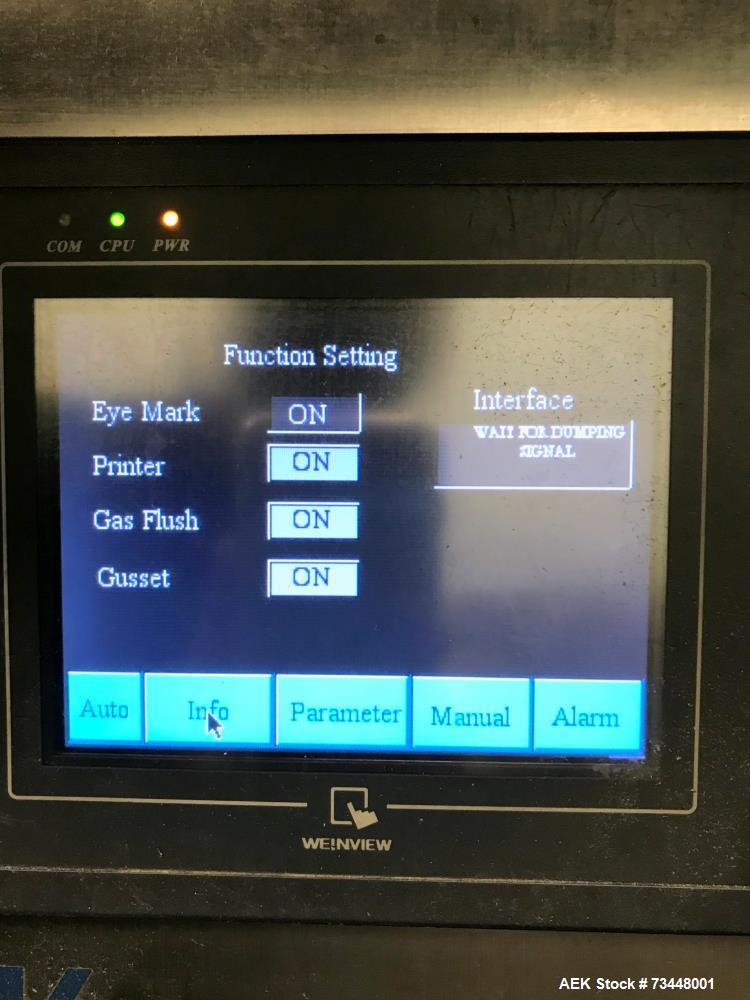 Used Weighpack Vertek Jr. VFFS Machine with Combiscale – Pillow Pouch, Gas Flush, 30 CPM