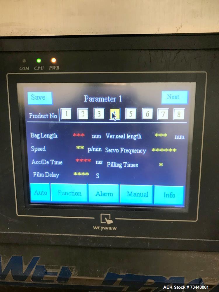 Used Weighpack Vertek Jr. VFFS Machine with Combiscale – Pillow Pouch, Gas Flush, 30 CPM