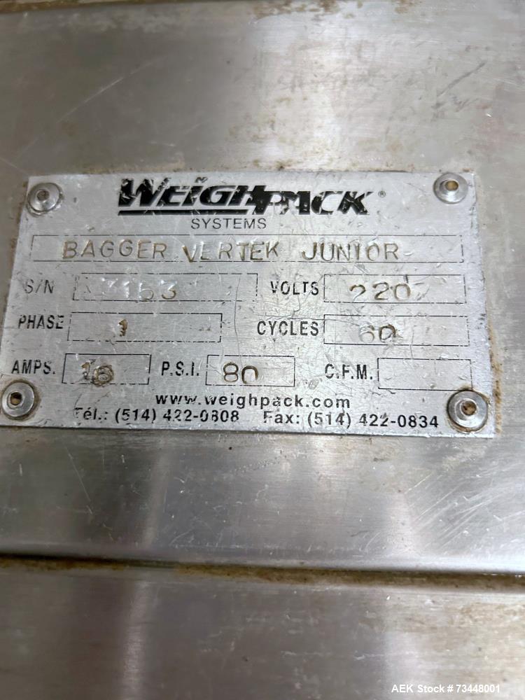 Used Weighpack Vertek Jr. VFFS Machine with Combiscale – Pillow Pouch, Gas Flush, 30 CPM