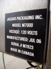 Used Jaguar M7000 single lane preform bag pouch filler and sealer capable of speeds up to 20 bags per minute. Bag range handling 4