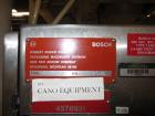 Used Bosch Model SVE2510 Vertical form fill and seal packaging system with Allen-Bradley Control Logix 5555 controls, 14 head Yamato model ADW 414SD dimpled/embossed bucket scale on mild steel platfo...