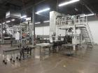 Used Hayssen Ultima Ultra 13-19HR Vertical form fill and seal packaging system. Complete line includes with Ishida 14 head  dimpled/embossed bucket scale and mild steel platform, Allen Bradley SLC 5/...