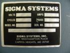 Used Sigma Systems Filmstar Series Vertical Form Fill and Seal Packaging Machine, Model V. Capable of speeds up to 120 bags per minute. Polyethylene material,web width 5 to 15. Bag sizes from 2 wide ...