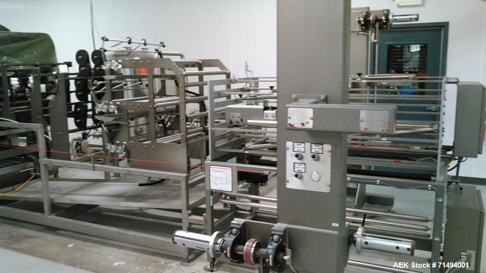 Used Circle Packaging Single Fold Horizonal Towelette Form, Fill and Seal Machine; Model H22S. Product flow from right to left while facing the seal head. Unfolded dimensions 7.5" wide x 6.5" long. F...