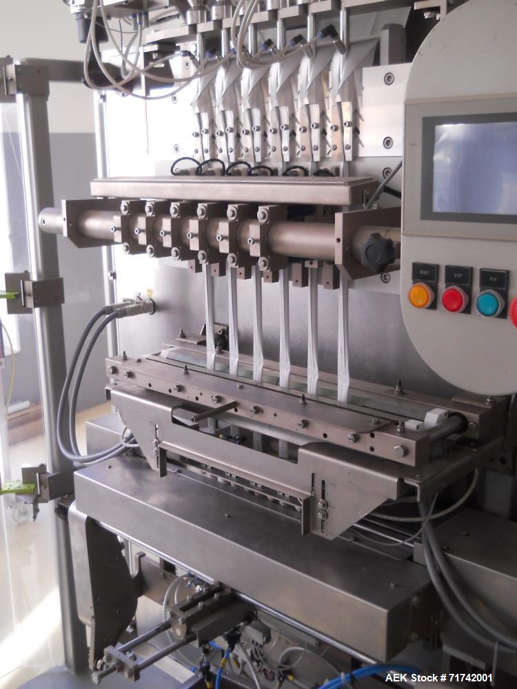 Used- Aranow, Model Araform 6 Stick Pack Machine with Enflex Cartoner.