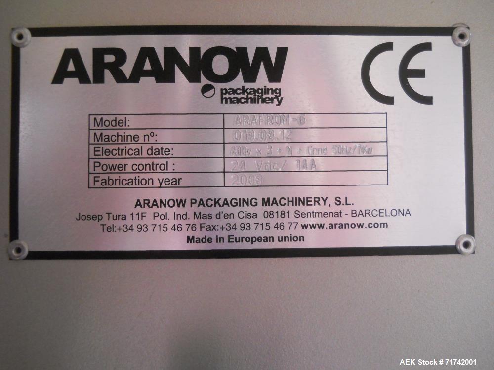 Used- Aranow, Model Araform 6 Stick Pack Machine with Enflex Cartoner.