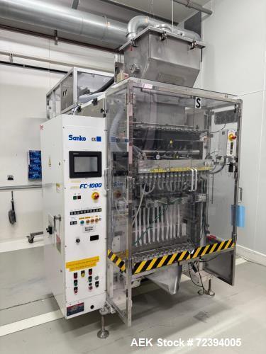 Used Sanko FC-1000 11-Lane Stick Pack Vertical Form Fill Seal Machine with Volumetric Feeder & Checkweigher