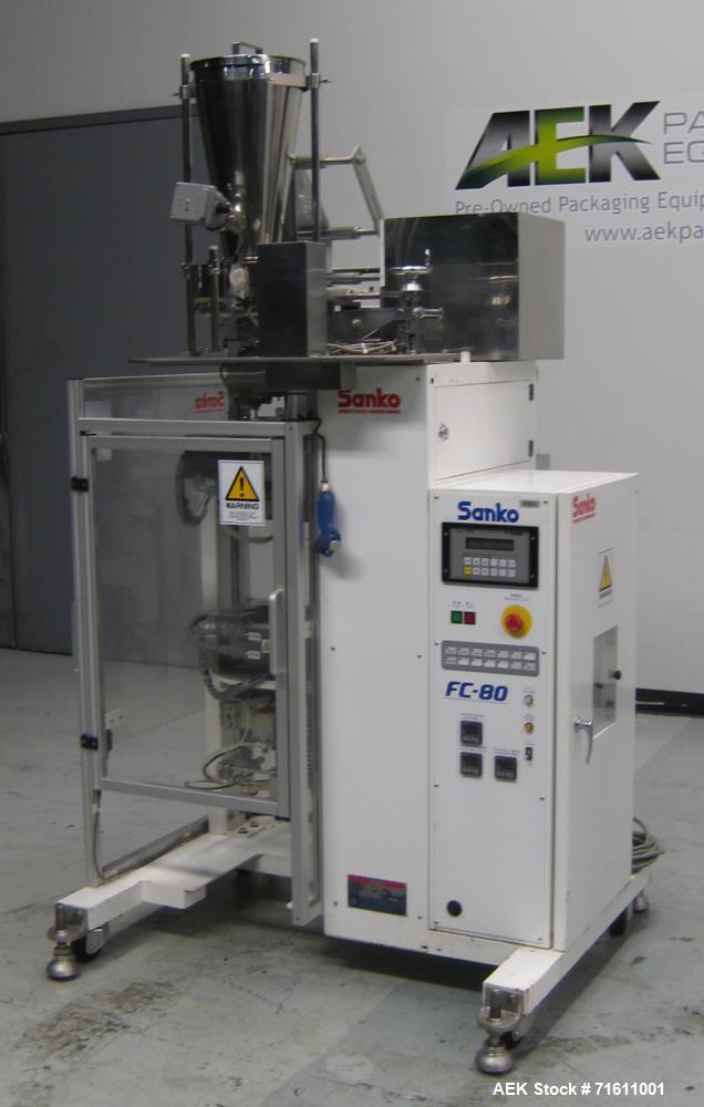 Used Sanko Model FC-80 Single Lane Vertical Stick Pack Machine
