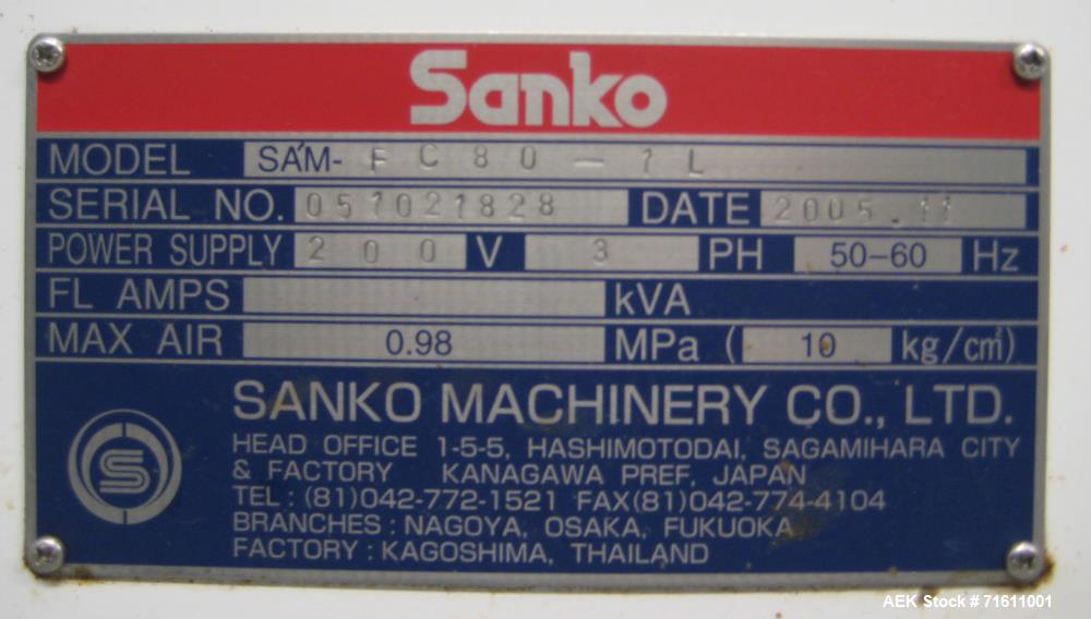 Used Sanko Model FC-80 Single Lane Vertical Stick Pack Machine