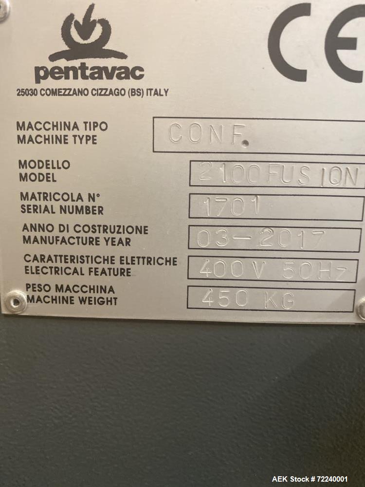 Used- Pentavac Volumetric Vertical Form Fill Machine