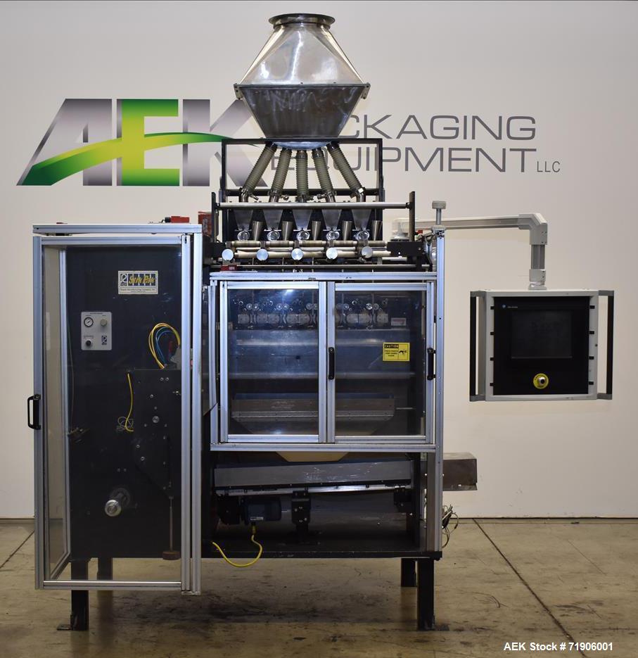 Used Ropak Model Stikpak, 5 Lane Vertical Stickpack Form Fill Seal Machine.