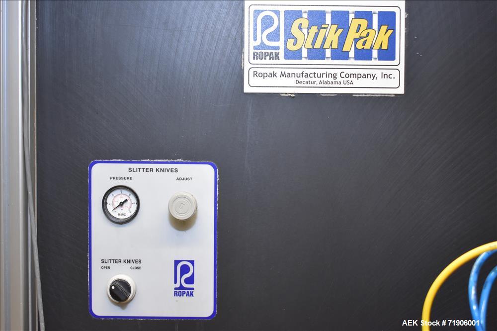 Used Ropak Model Stikpak, 5 Lane Vertical Stickpack Form Fill Seal Machine.