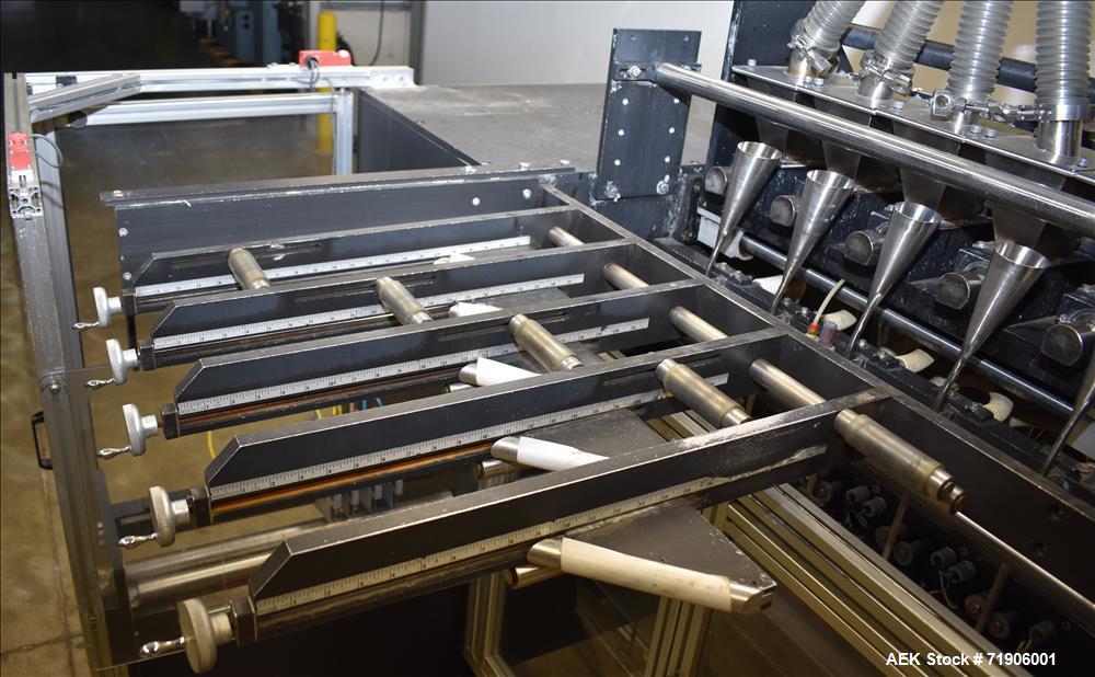 Used Ropak Model Stikpak, 5 Lane Vertical Stickpack Form Fill Seal Machine.