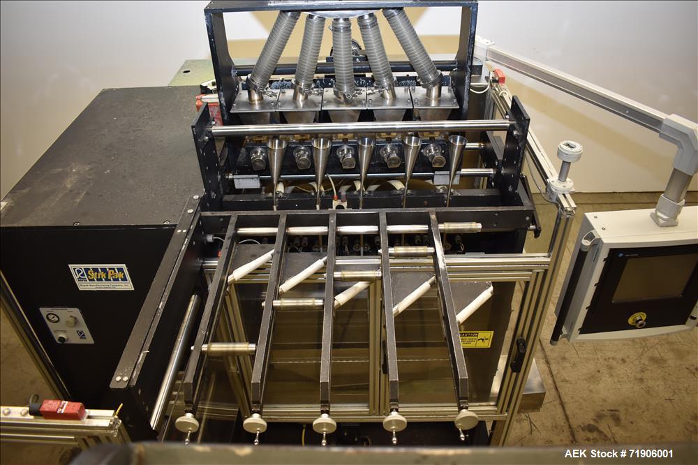 Used Ropak Model Stikpak, 5 Lane Vertical Stickpack Form Fill Seal Machine.