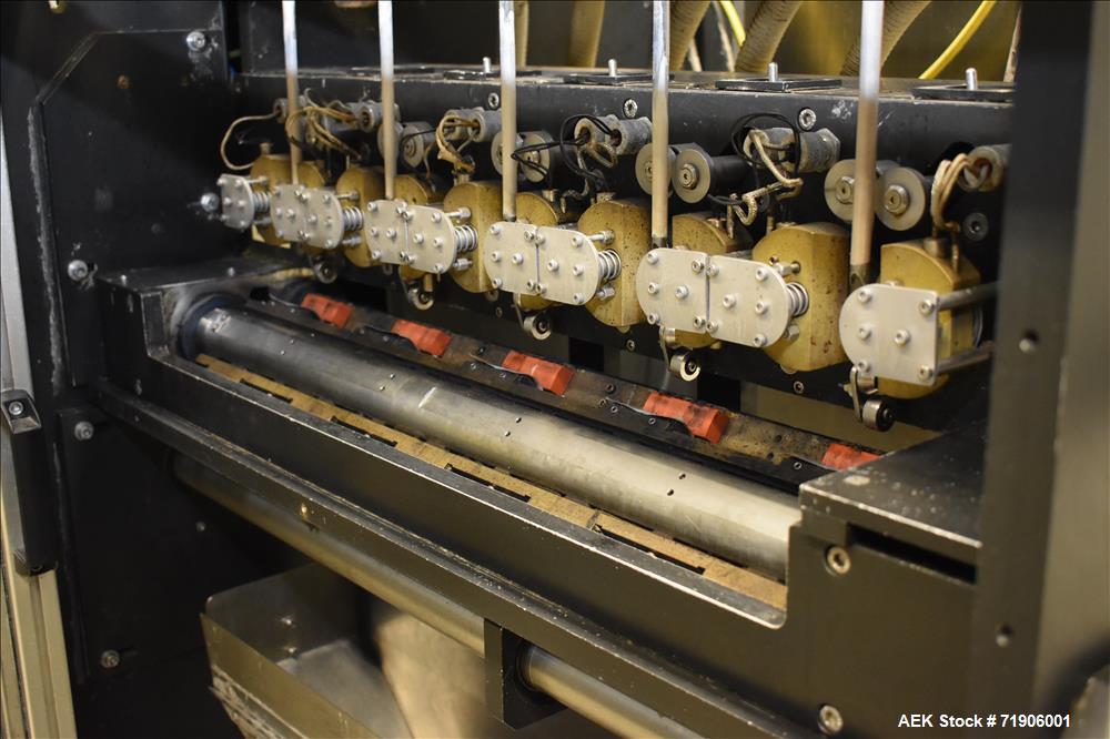 Used Ropak Model Stikpak, 5 Lane Vertical Stickpack Form Fill Seal Machine.
