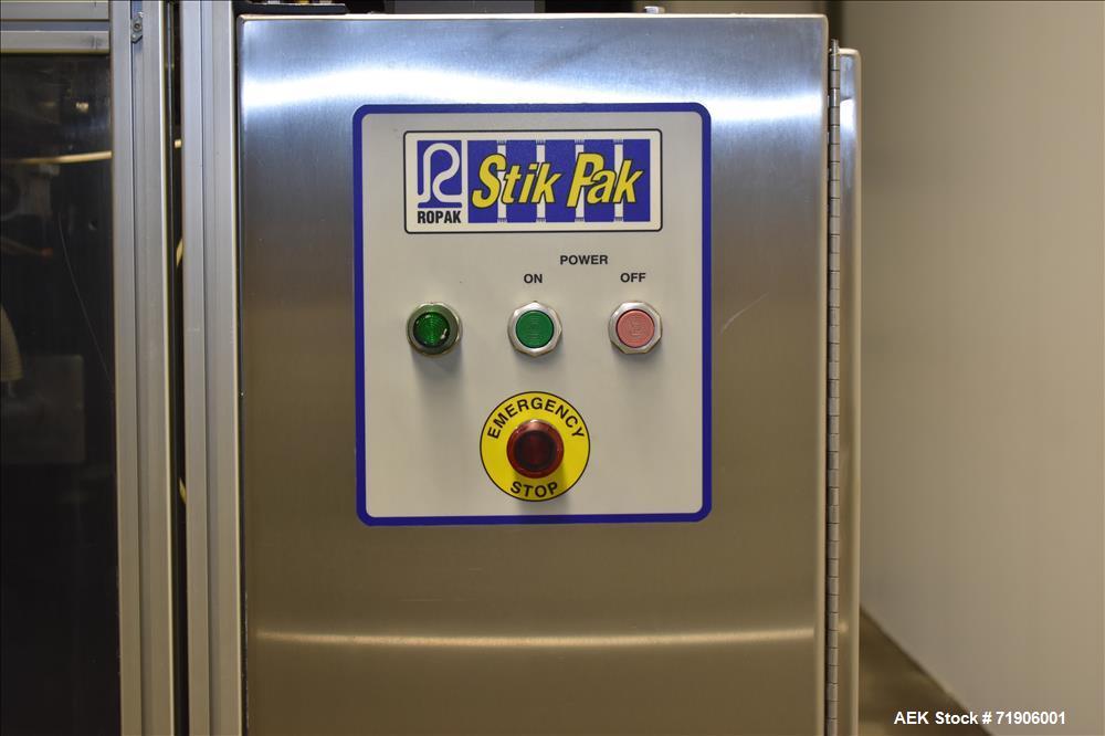 Used Ropak Model Stikpak, 5 Lane Vertical Stickpack Form Fill Seal Machine.