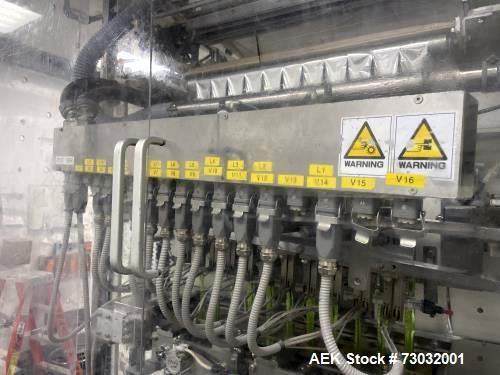 Used Sanko Model FC-1000 Stick Pack Vertical Form Fill Seal machine with Volumetric Feeder. Capable of speeds from 20 - 100 Cycles per minute per lane. Currently set up with 11 lanes on 23mm stick pa...