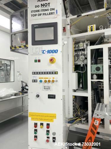 Used Sanko Model FC-1000 Stick Pack Vertical Form Fill Seal machine with Volumetric Feeder. Capable of speeds from 20 - 100 Cycles per minute per lane. Currently set up with 11 lanes on 23mm stick pa...